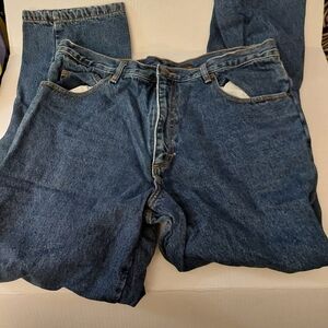 Plaid Lined Guide Gear Denim Jeans Men Sz 38x34 Construction Wear